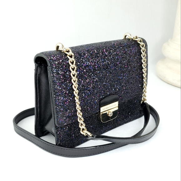 kate spade Handbags - KATE SPADE Sunset Black Glitter Leather Crossbody